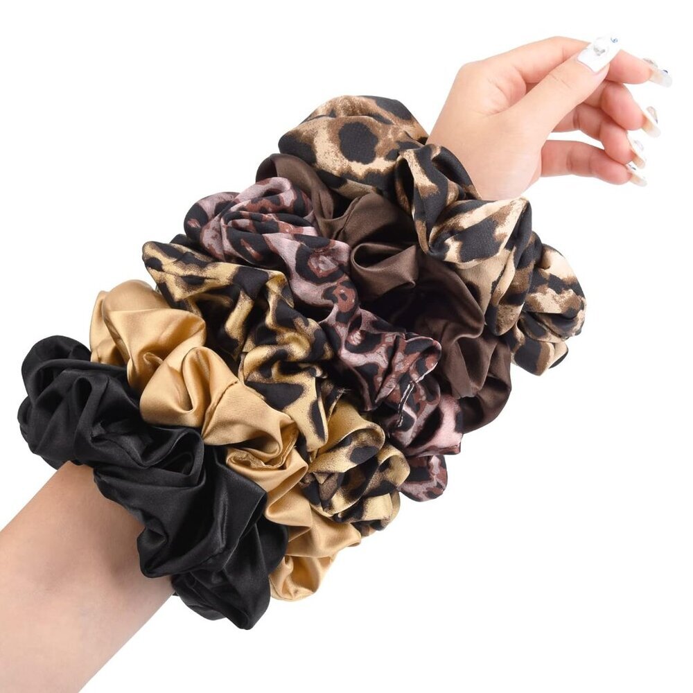XL Big Silk Scrunchies for Women Extra Large Scrunchie Satin Oversized Silk Thic